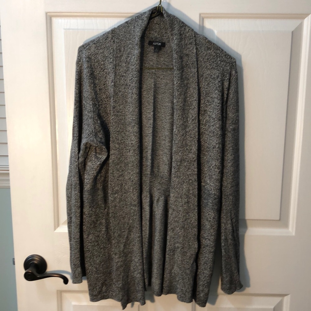 Apt. 9 open front shawl cardigan black heather M